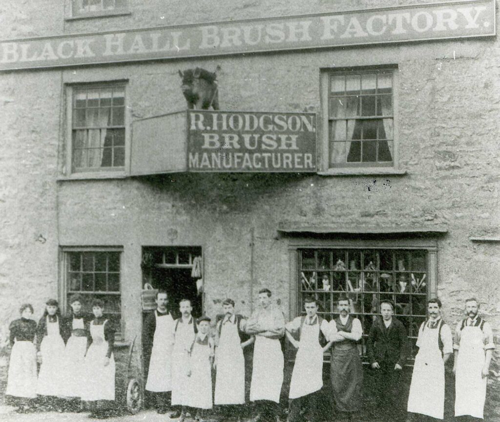 Early image of the Black Hall Brush factory on Stricklandgate facing Library Road.